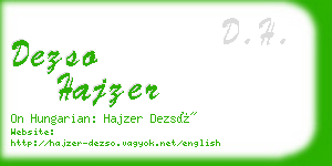 dezso hajzer business card